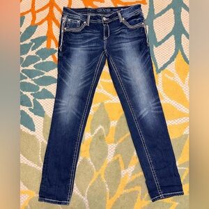 Grace in LA Skinny Jeans Size 30 (Fits Like 10) Bling Pockets Western 30.5"